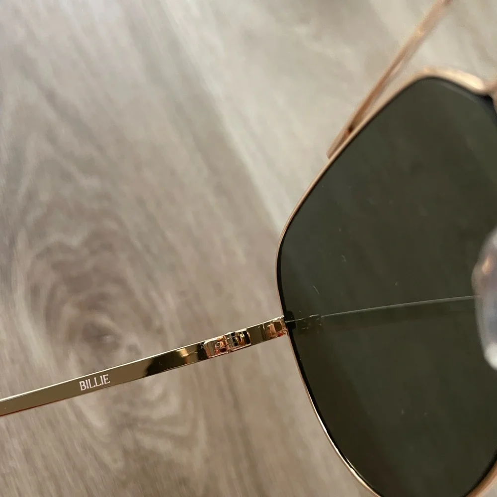 otra billie gold oversized statement aviator sunglasses eyewear UV NEW - Picture 4 of 4